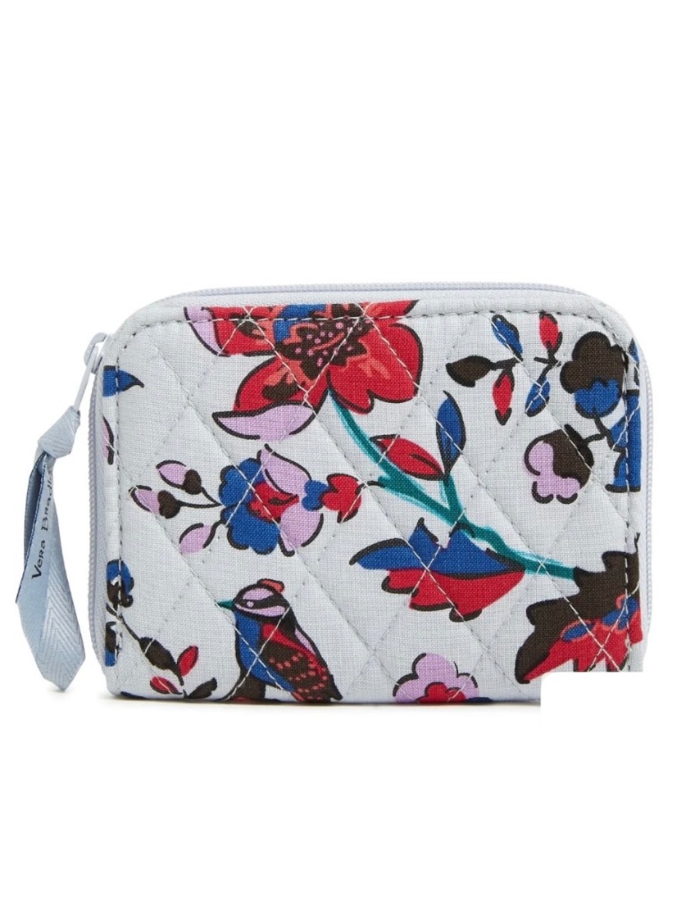 Vera Bradley RFID Small Zip-Around Cotton Wallet in Vineyard Floral Print.  New